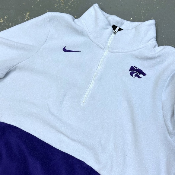 Nike Kansas State Wildcats 1/4 Zip Crew Neck Sweater AR8163-100 Large Purple - Picture 3 of 8